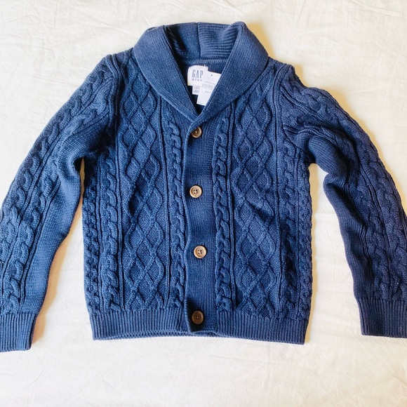 BNWT Gap Kids navy blue grandpa cardigan 6-7 child Adam Rose - Picture 1 of 3